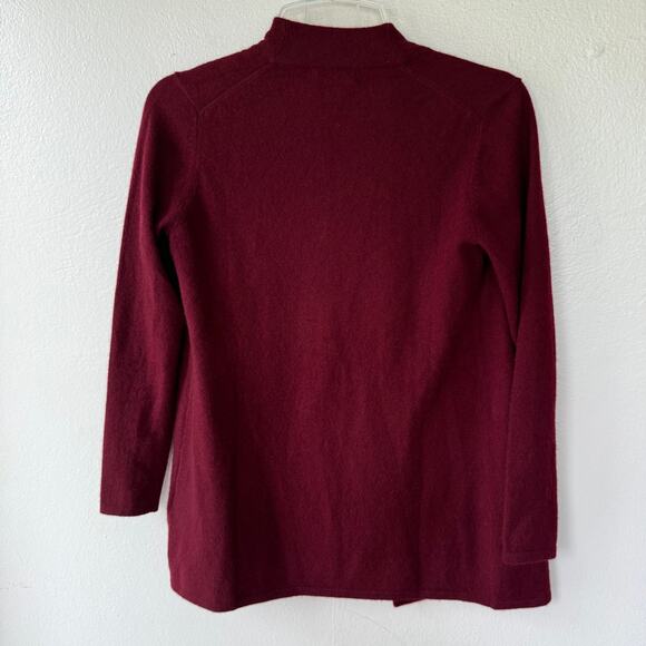 Cashmere NEW! Charter Club Luxury Burgundy size XS Open Cardigan - Picture 6 of 8